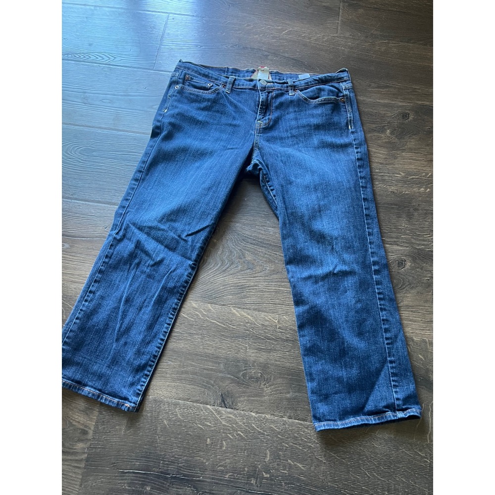 Lucky Brand Crop Jeans Womens 14/32 Blue Medium Wash Straight Leg 7WP1104